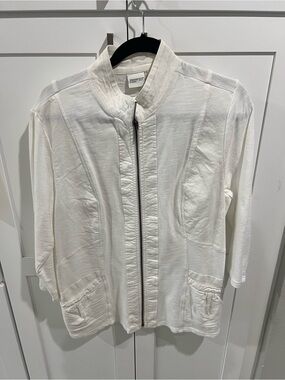 Optic White Zip-Front Lightweight Jacket